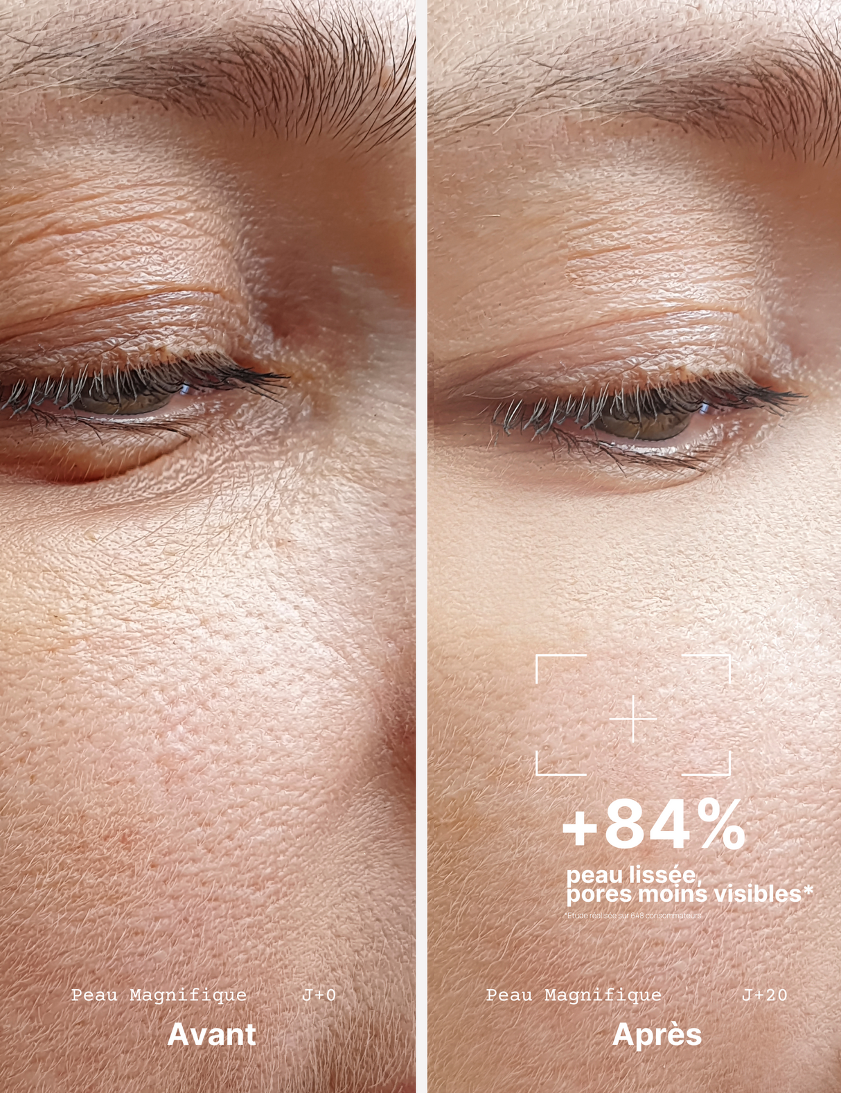 Avant / après visage utilisation peau magnifique